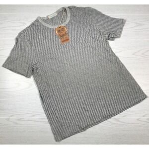 Faherty Vintage Chambray T-Shirt Men XL Gray Striped Crewneck Cotton Blend New